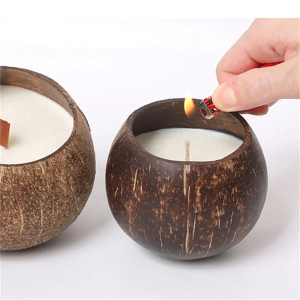 Coconut Shell Candle Holder