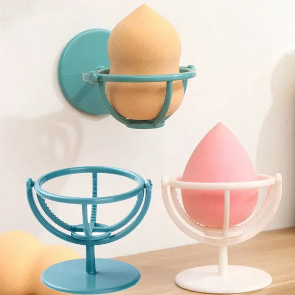 360° Rotatable Wall-mounted Puff Holder for Makeup Sponge Storage