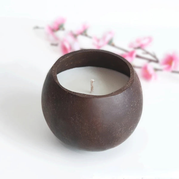 Handmade Coconut Shell Candle Making Container