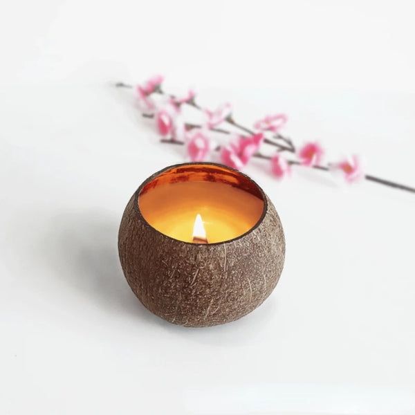 Handmade Coconut Shell Candle Making Container
