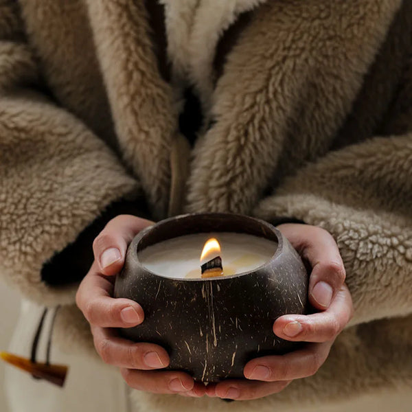 Coconut Shell Candle Container